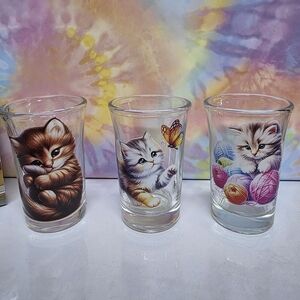 Adorable Kitten Themed Shot Glass Set